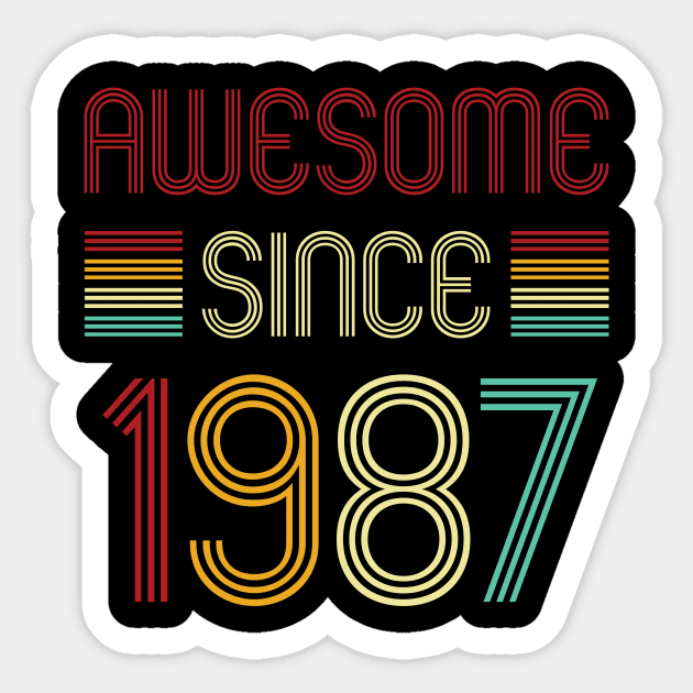 Vintage Awesome Since 1987 Sticker by Che Tam CHIPS